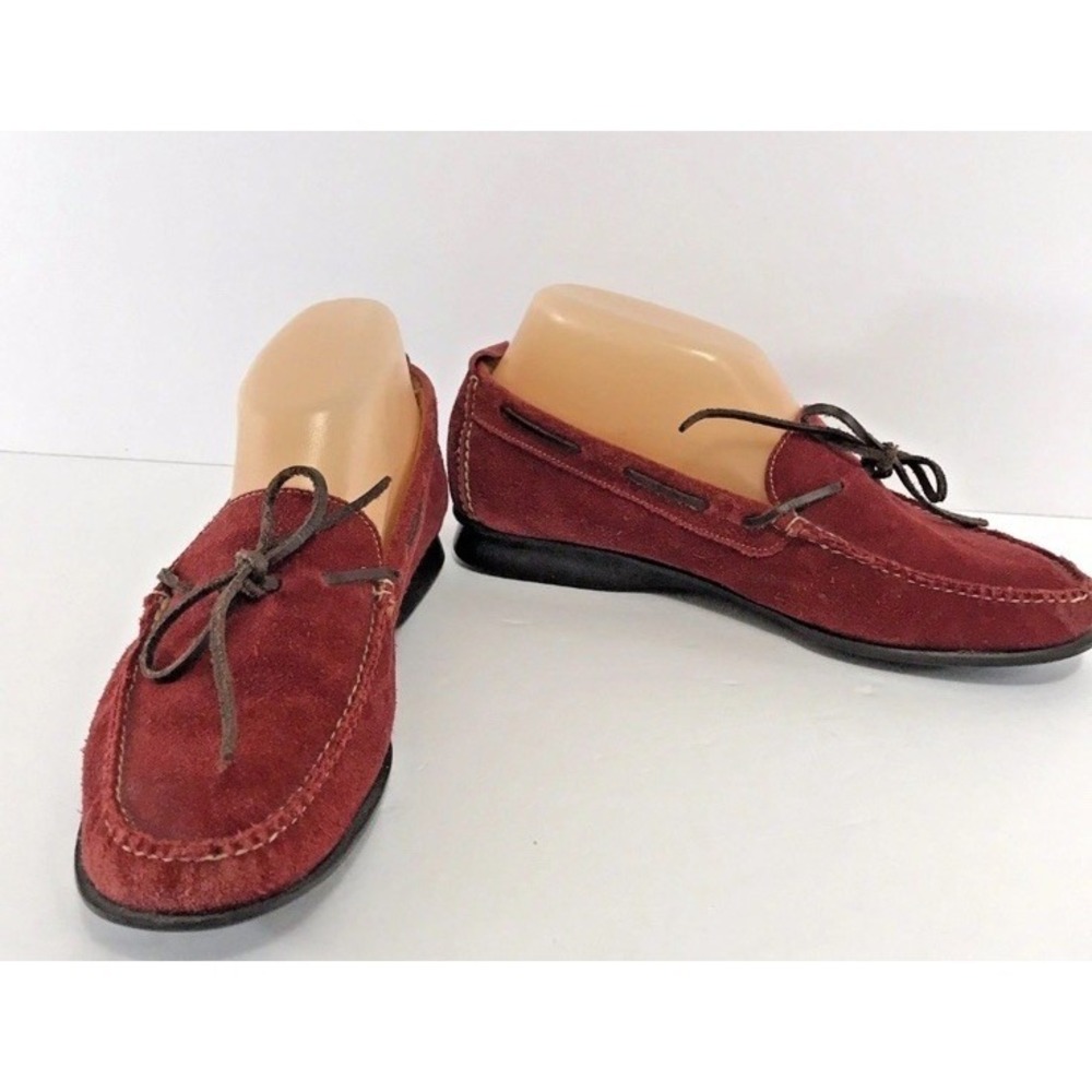 Cole Haan Womens Suede Leather Loafers Driving Shoes Red sz 7 - Picture 2 of 9